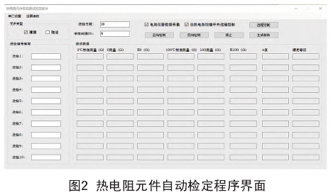 熱電阻元件自動(dòng)檢定程序界面